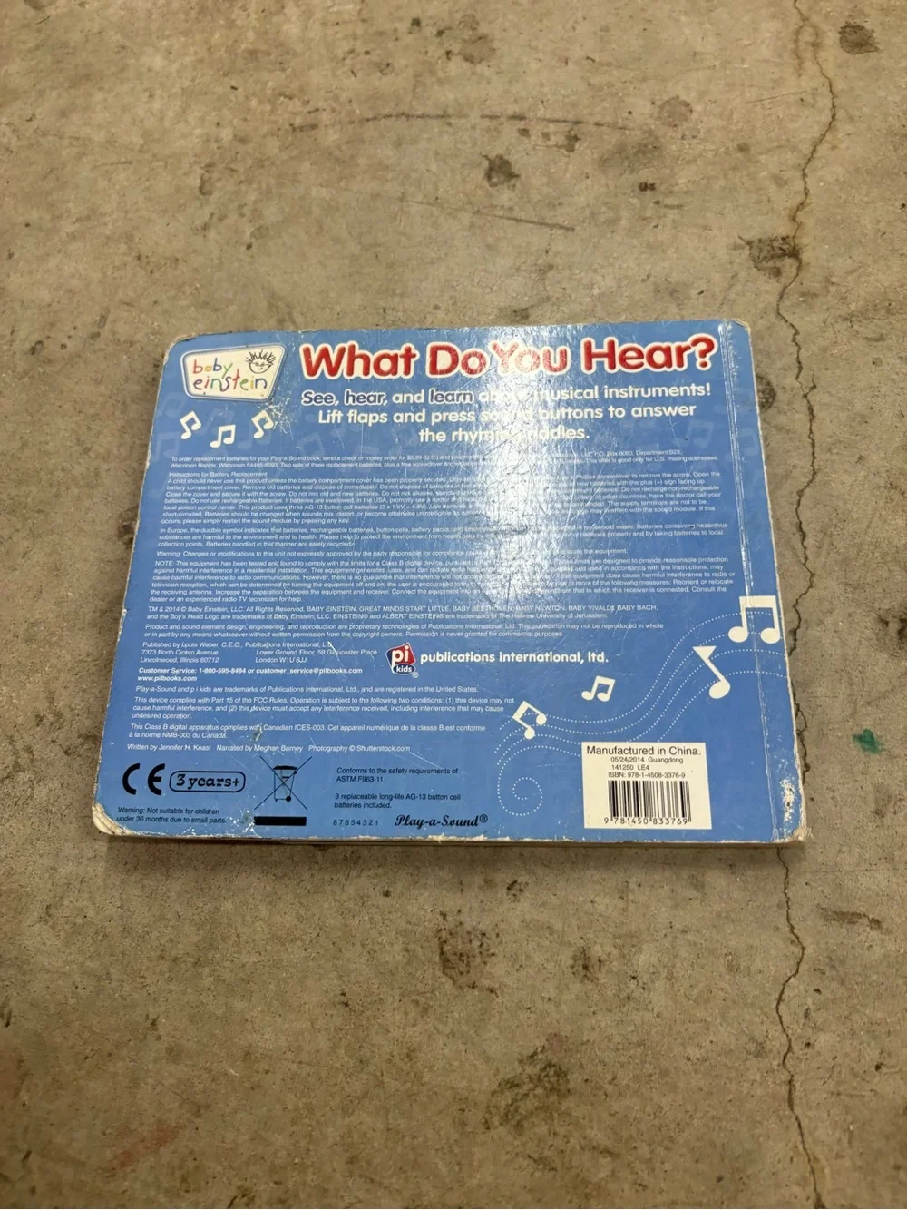 Baby Einstein What Do You Hear? Lift-a-Flap Sound Book Play-a-Sound 2004
